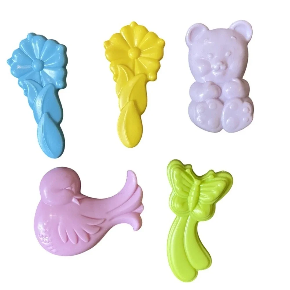Vtg G1 My Little Pony Accessories Butterfly Bear Flower Bird‎ Comb Brush MLP